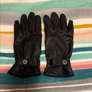 Vintage Black Leather Driving Gloves